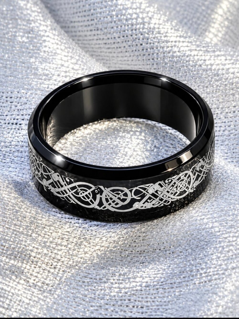 Black Celtic Knot Ring Men's Size 9...26034
